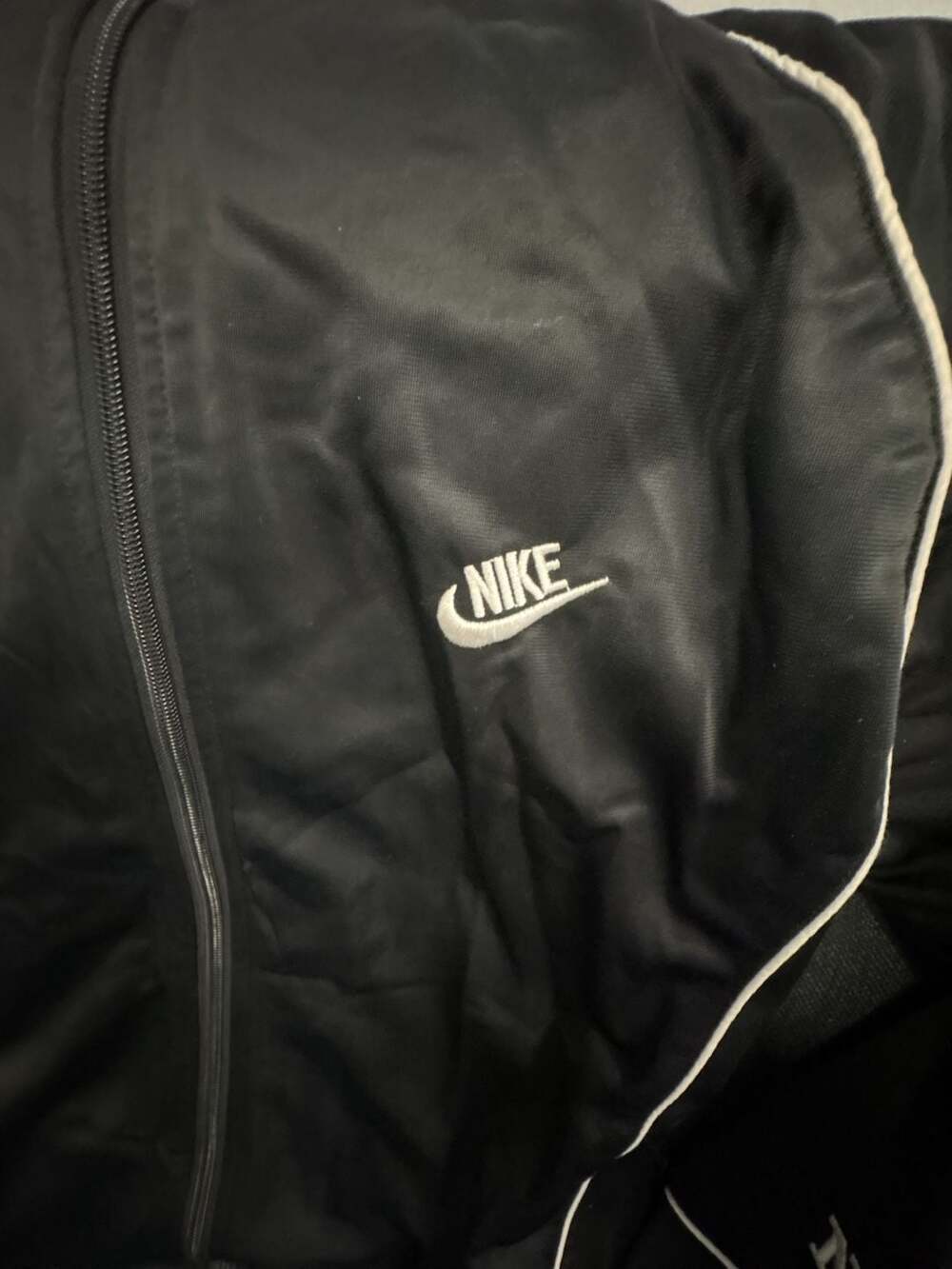 Nike Vintage Full-Zip Track Jacket with Sleeve Logo and Reflective Piping